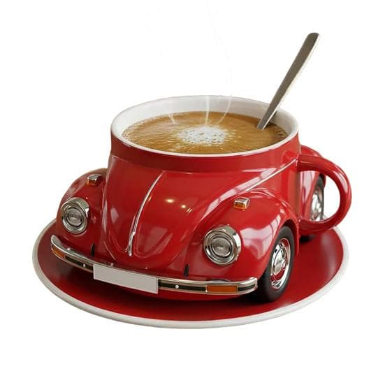 Beetle Shaped Coffee Mug Handmade Resin Beetle Tea Cup Home Office red