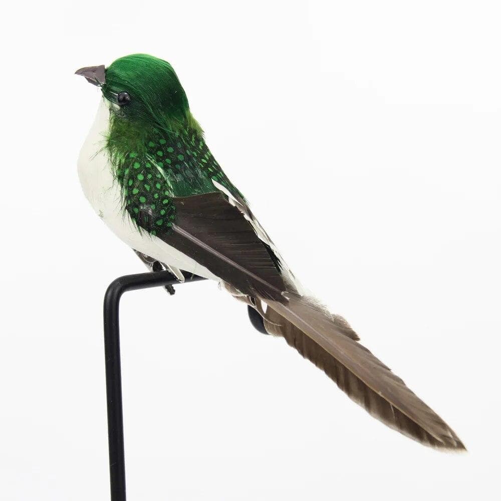 1PC Artificial Feather Bird Garden Decoration Simulation Foam Bird Fake Sparrow green