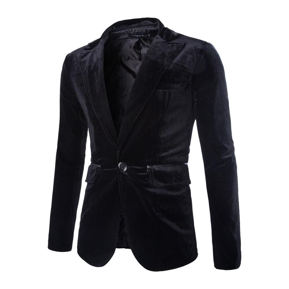 Mens Suit Tuxedo Suit Party Coat Corduroy Gentleman Blazer Jacket One Button Suit 3XL black