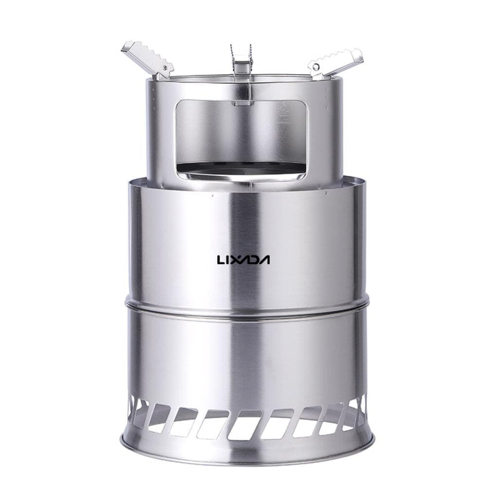 Outdoor Windproof Wood Burning Stove Portable Folding Stainless Steel Camping Stove Cooking Stove