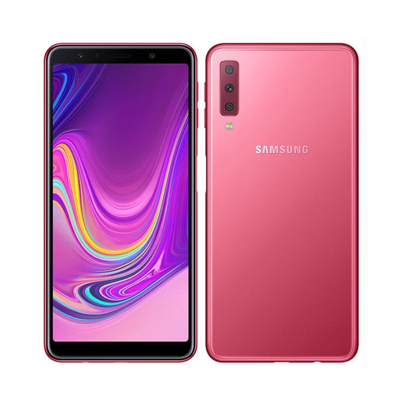 Refurbished Samsung Galaxy A7 (2018) A750F Dual SIM Android 4GB RAM 128GB ROM With Single SIM/Dual SIM Simple Set pink