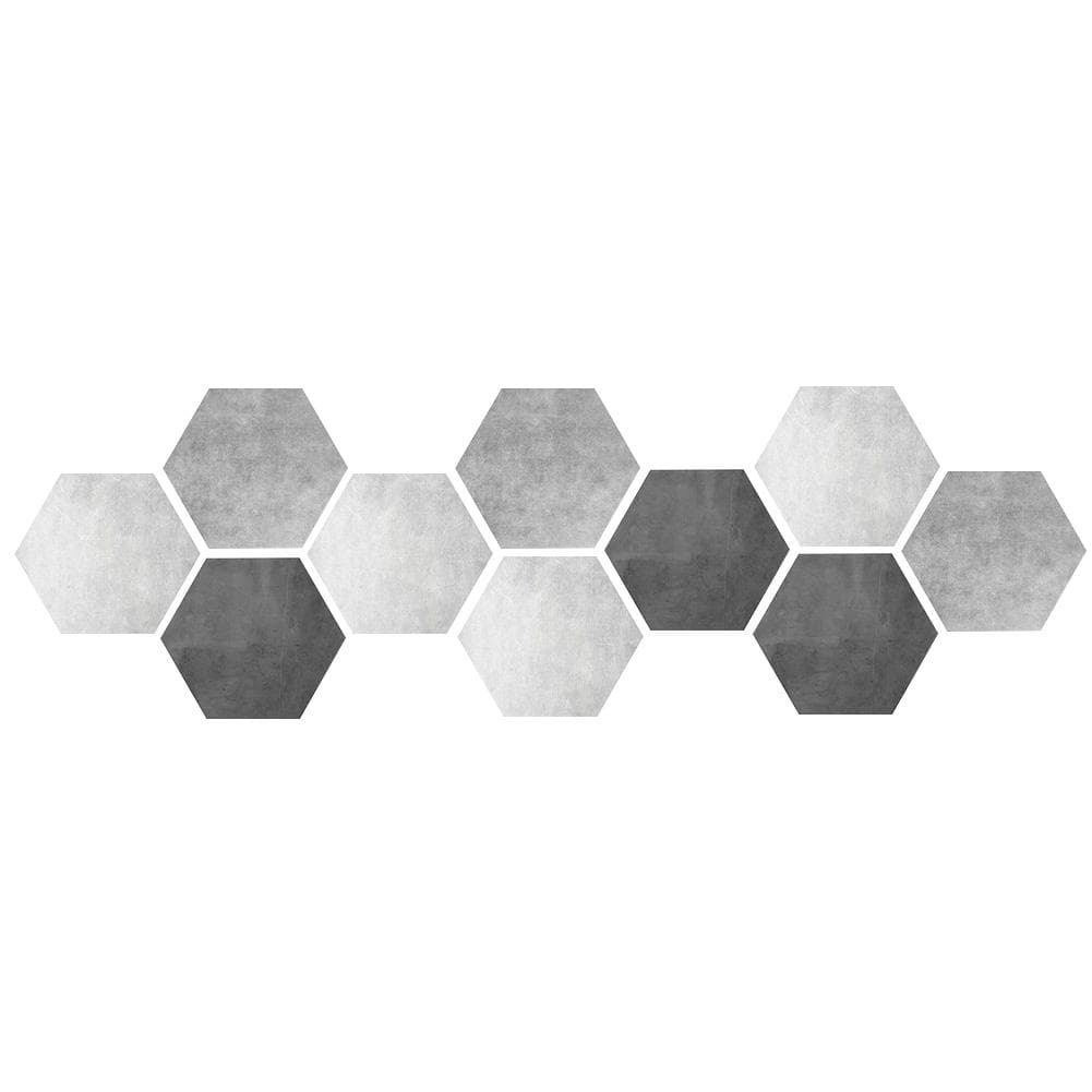 10Pcs Waterproof Non?Slip Hexagonal Self?Adhesive Ceramic Tile Stickers Wall Floor Stickers Home