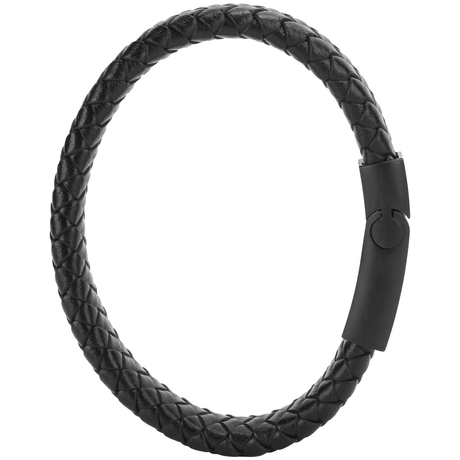 Braided Leather Bracelet Wrist Band Vintage Simple Style Magnetic Buckle Hand Decoration