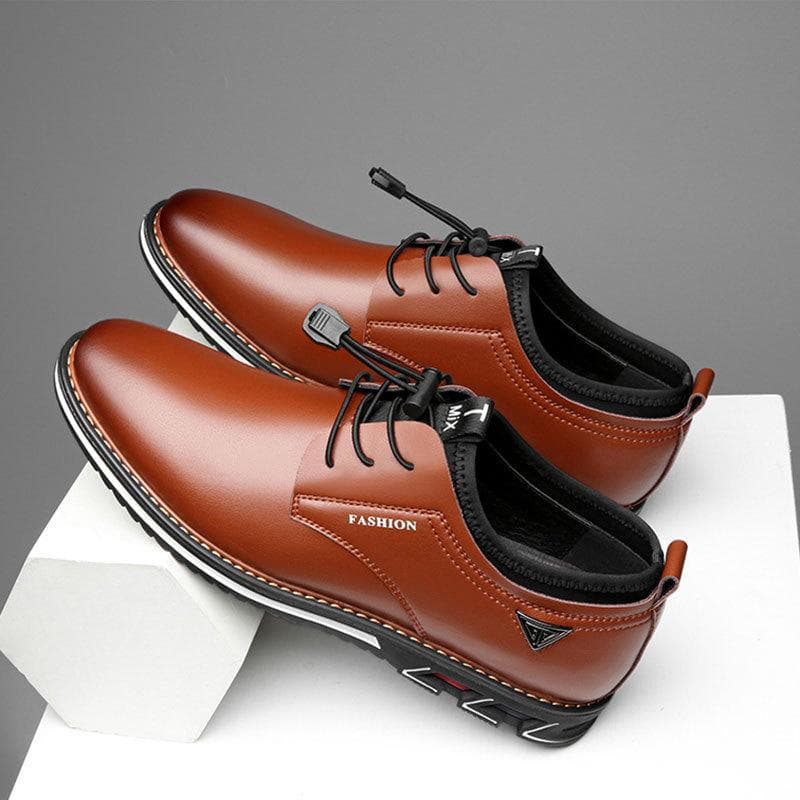Men's Fashion Casual Leather Shoes Business Suit British Style Casual Shoes 39 brown