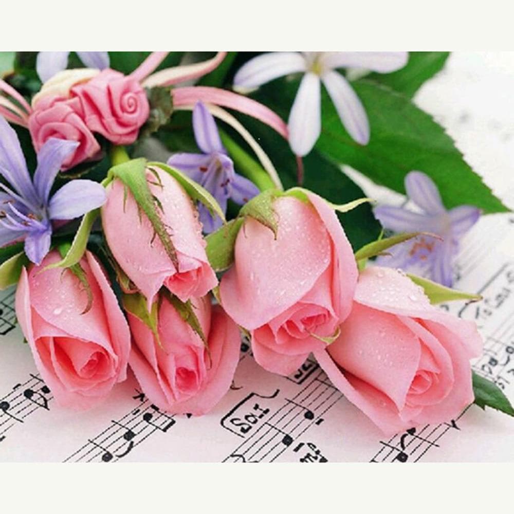 Pink Rose 5D Diy Diamond Painting Full Round Daimond Embroidery diamante Mosaic Rhinestones Cross Stitch Kit Home Decor 20X30CM
