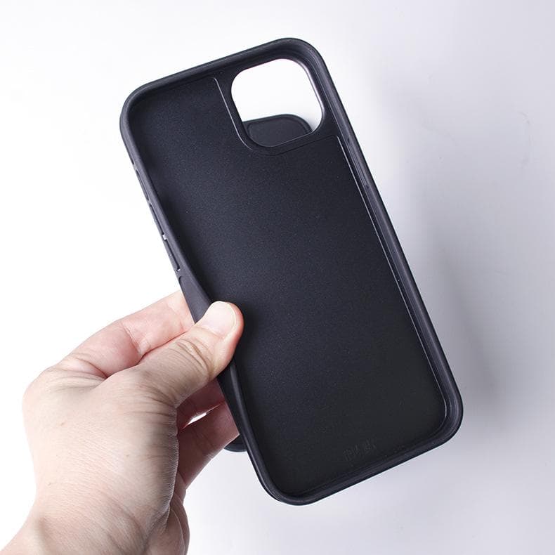 Suitable for Apple Phone Case Side Groove Leather Case, PC Material, Iphone14 Protective Case, Anti-drop Two-in-one 16pro iphone13 black