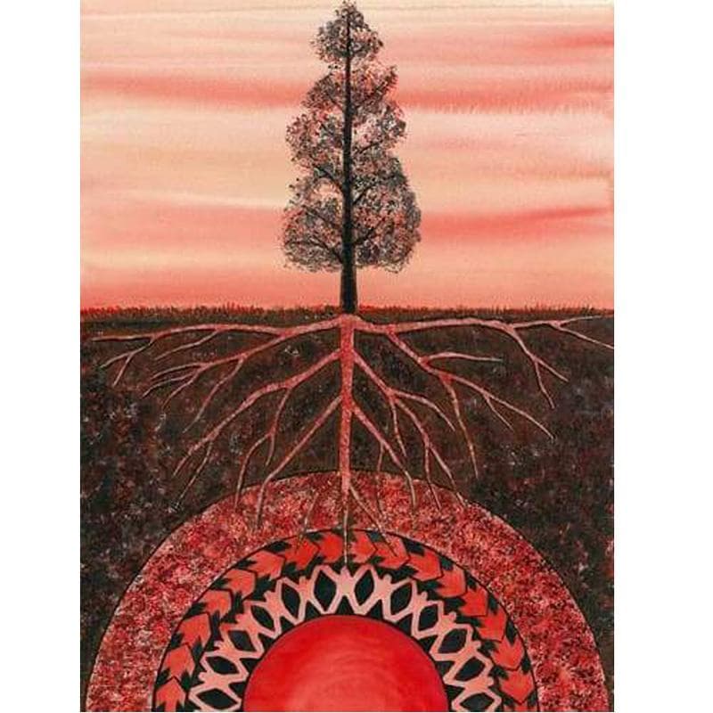 DIY Diamond Embroidery Root Chakra Tree Diamond Painting Kit Bright Rhinestones Embroidery Wall Arts 20X30CM