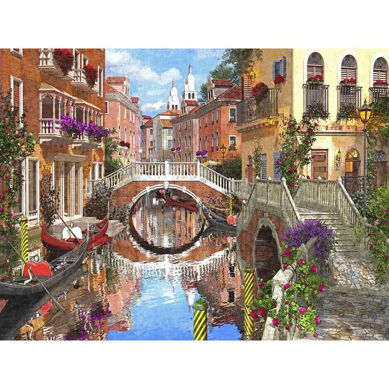 5D DIY Full Drill Diamond Painting Bridge Water  Round Diamond Embroidery Cross Stitch Rhinestone 20X30CM