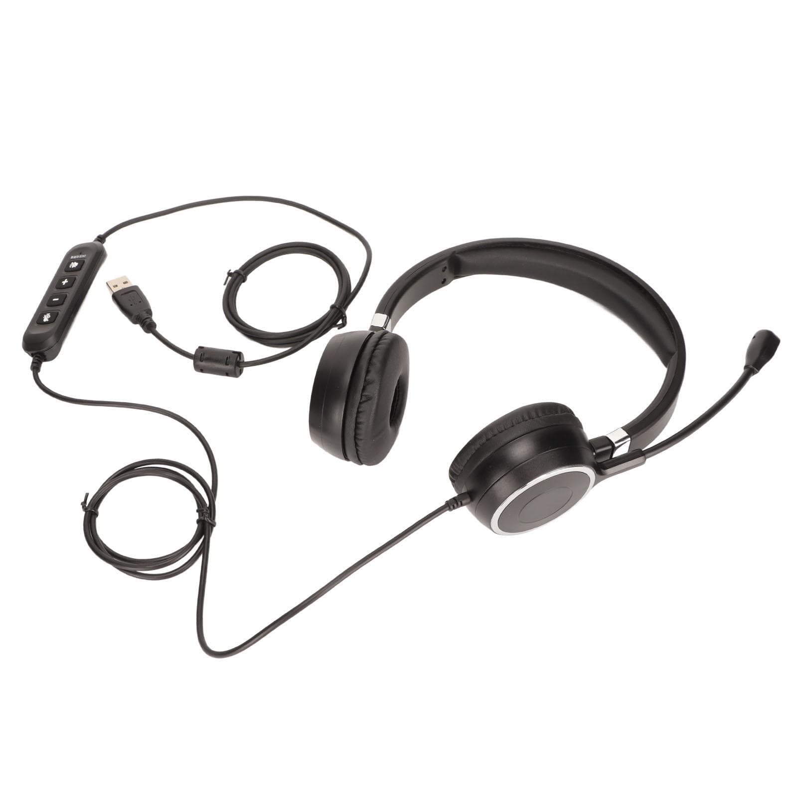 Telephone Headset Multifunctional Volume Adjustment Microphone Mute USB PC Headset for Call Center