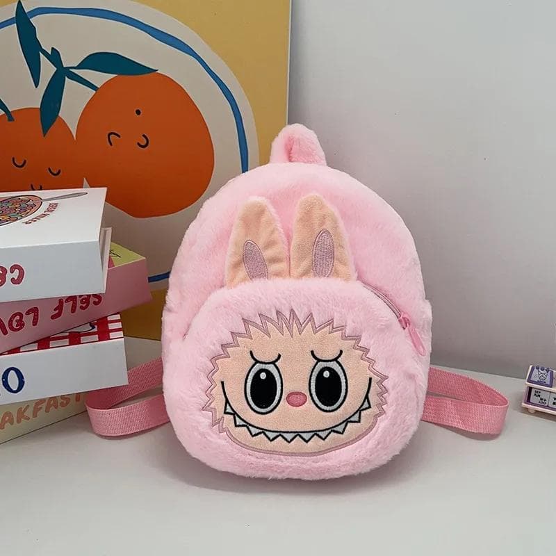 Cartoon Figure Labubu Backpack Bags Children School Bags Kawaii Labubu Bag Zimomo Schoolbag Girls Boys Outdoors Storage Bag Gift pink