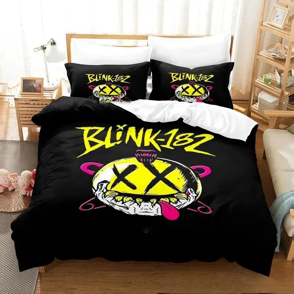 3D Printed Music Band B-Blink-182 Bedding Set Boys Girls Twin Queen King Size Duvet Cover Pillowcase Bed boys Adult Home Textile US Full 200x230cm
