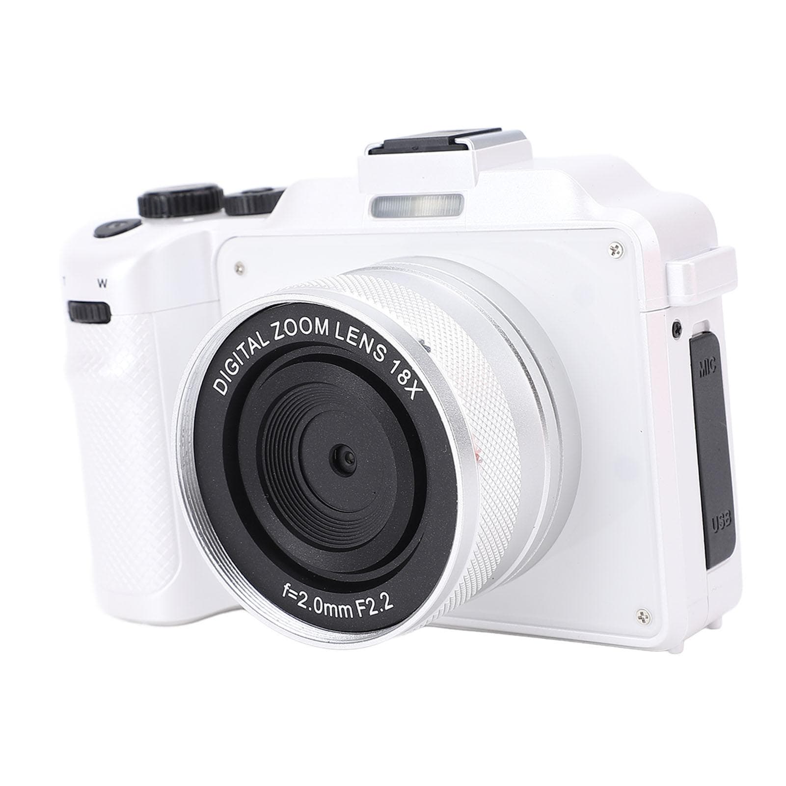 Digital Camera 64MP 4K Front Rear Dual Lens Auto Focus 3in Color Screen Anti Shake Portable Compact