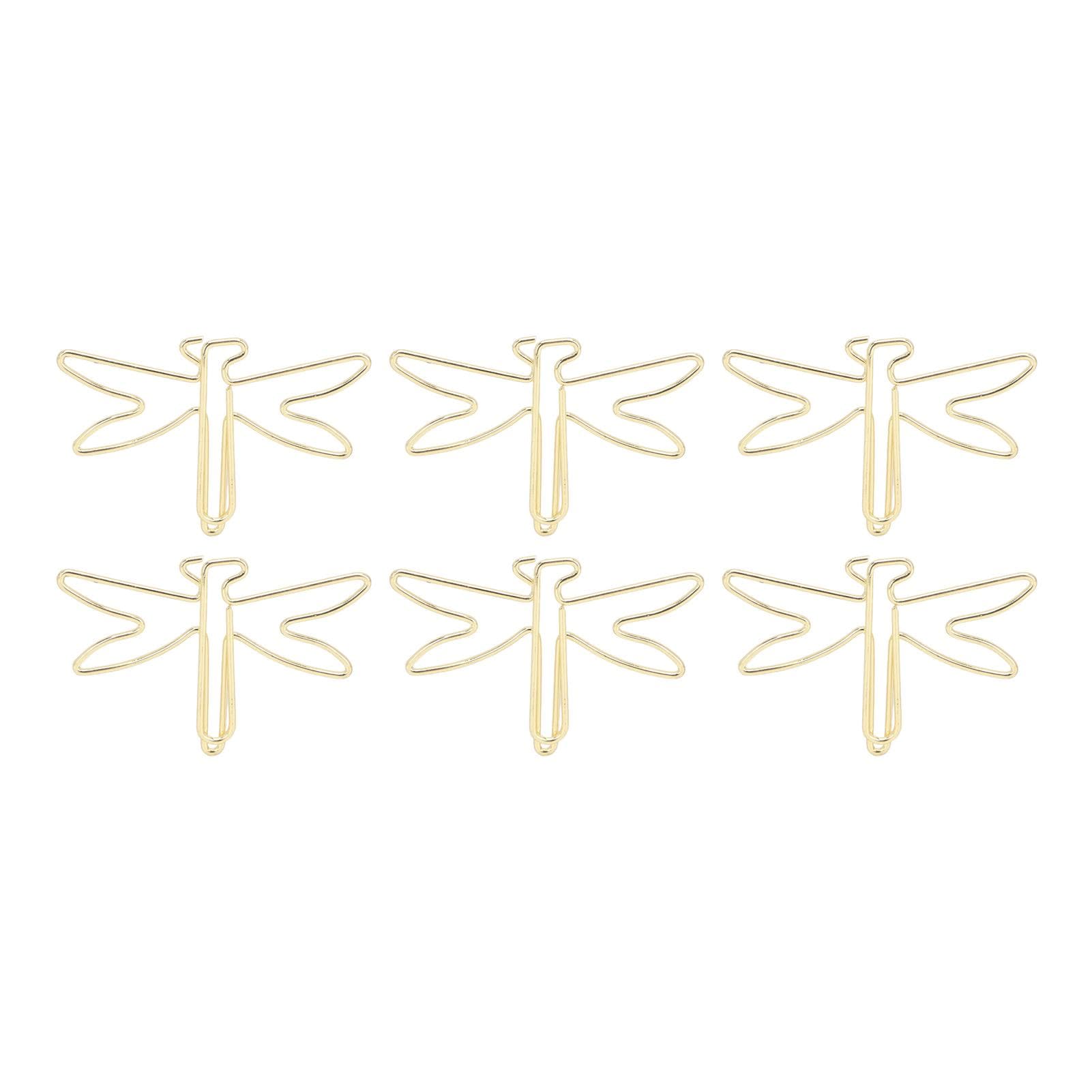 100Pcs Paper Clips Dragonfly Shaping Large Cute Jumbo Wide Paperclips Non Skid Metal Office
