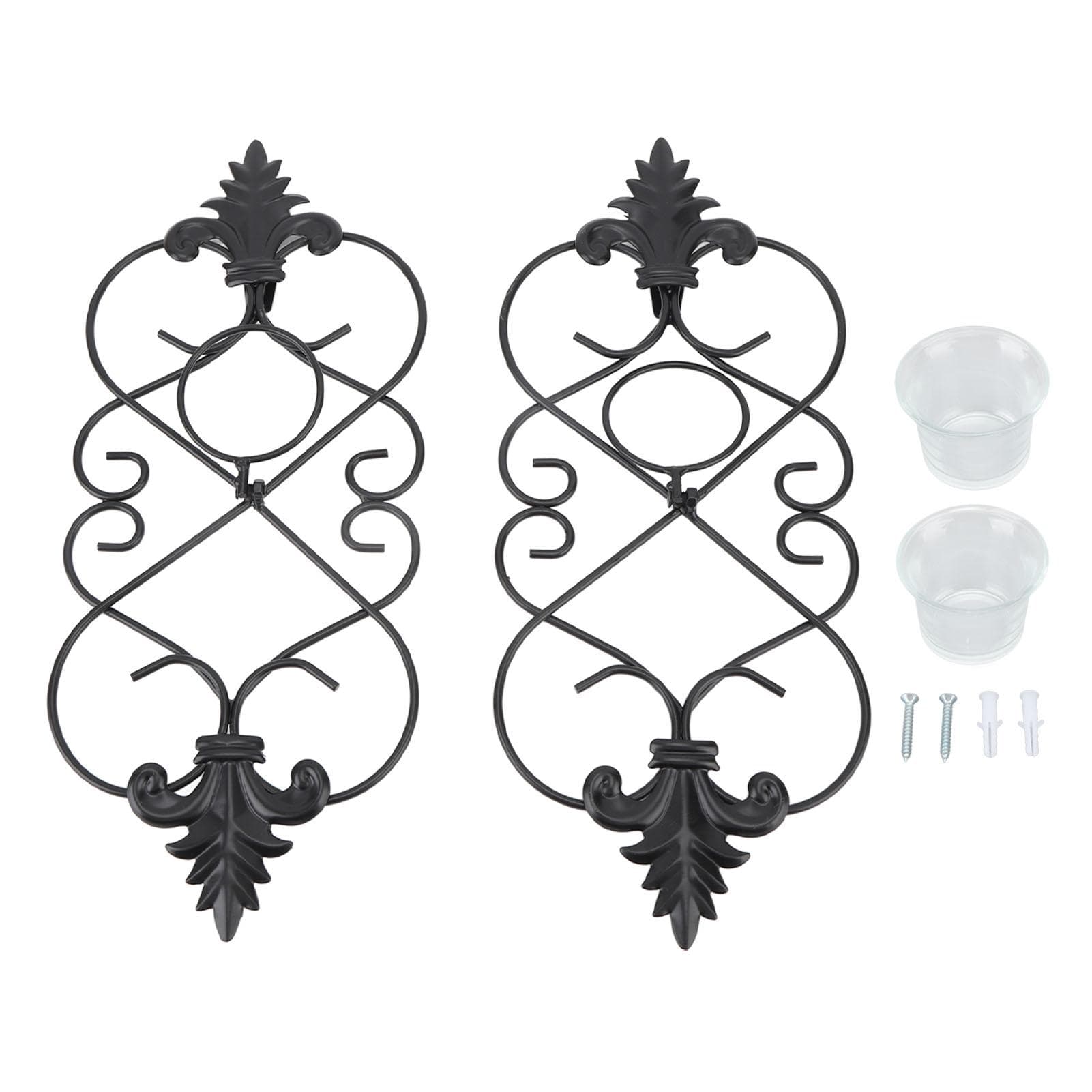 2PCS Wall Hanging Candle Holder Iron Hanging Wall Candle Holders for Home Decoration Weddings