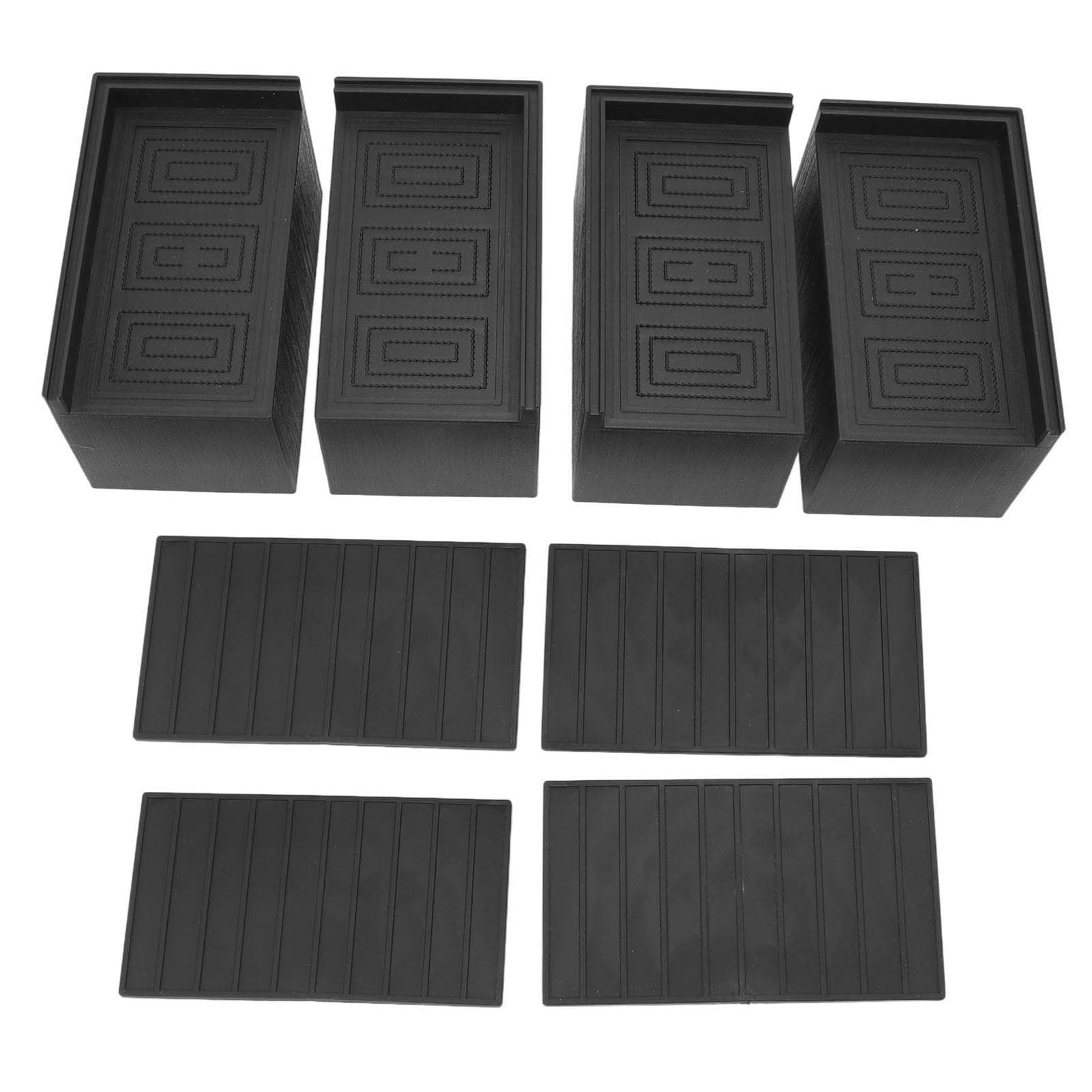 4pcs Furniture Riser Black Enlarged Widened Rectangle Rubber 3in Furniture Leg Mat for Home
