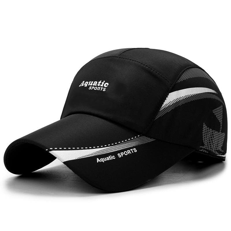 Men's Quick Dry Waterproof Sport Duck Tongue Sun Hat Outdoor Space Baseball Cap black