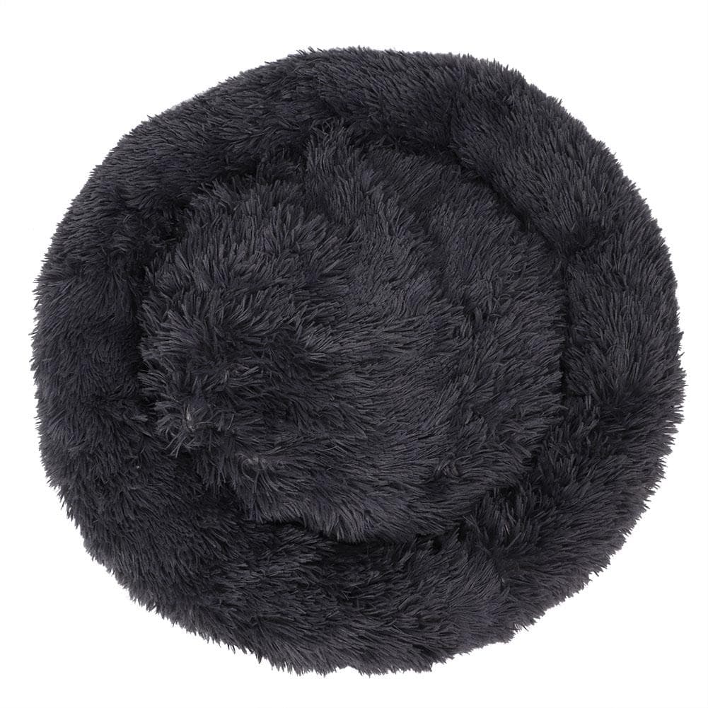 Round Soft Warm Plush Pet Small Dog Cat Bed Non-slip Mat Comfortable Cushion for Winter(Dark grey XS 24in: 63.5 X 48 X 50.8cm / 25 X 18.9 X 20in
