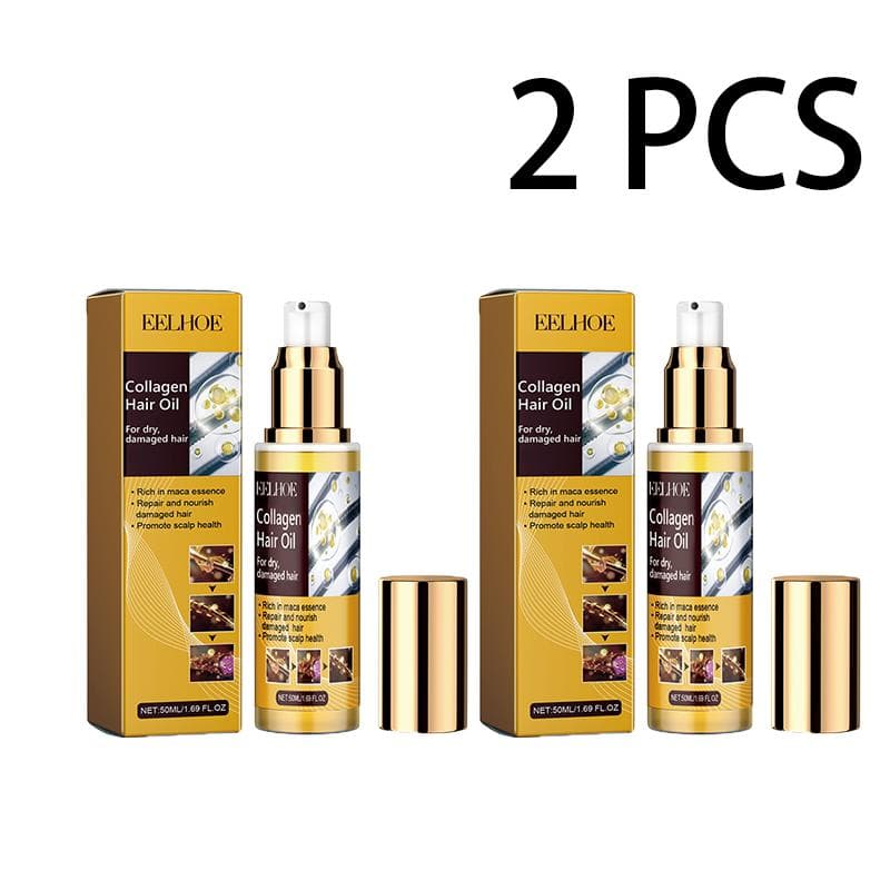 EELHOE Collagen Hair Treatment Oil Repair Split Ends Improve Hair Conditioning Moisturize Smooth Hair Essence