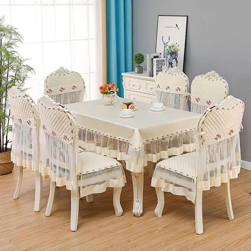 Table Cover Chair Cushion Chair Back Cover Thickened Chair Mat for Household Dining Desk When Using Rectangular Tablecloths chair 6 cover 6 back