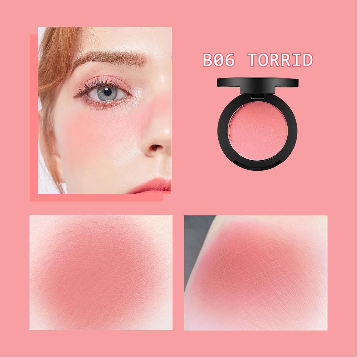 LAMUSELAND 8 Colors Velvet Skin Soft Blusher Natural Brightening Blush Face Makeup