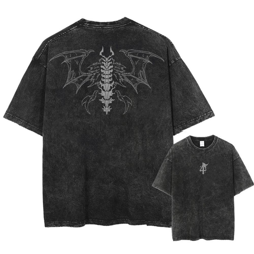 Japan Anime Bleach Ulquiorra·Cifer Graphic Printed T Shirt Men Women Manga Tshirts Harajuku Washed Cotton T-shirt L