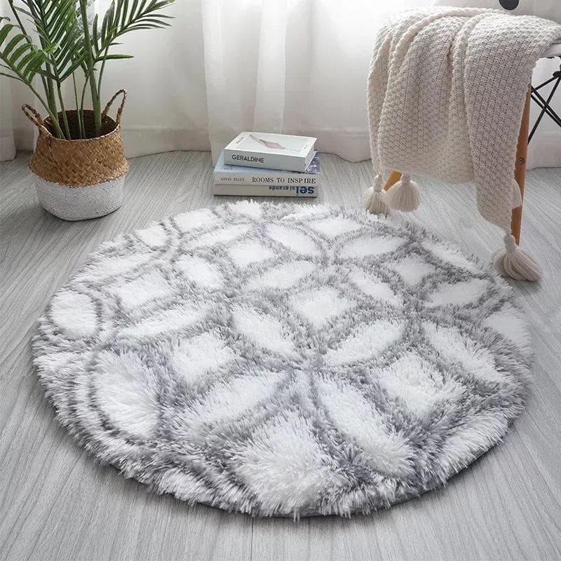 Silk Hair Carpet I Living Room Dirty Resistant Easy Care Coffee Table Mat Home Bedroom Round Non-Slip Rugs 40 * 40cm