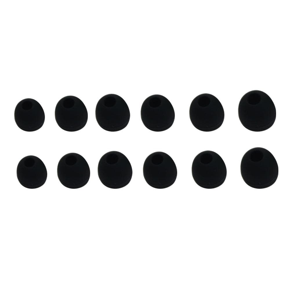 12PCS / 6 Pairs Replacement Earbuds Ear Tips Ear Buds Silicone Tips for In-Ear Headphones 3 Sizes black