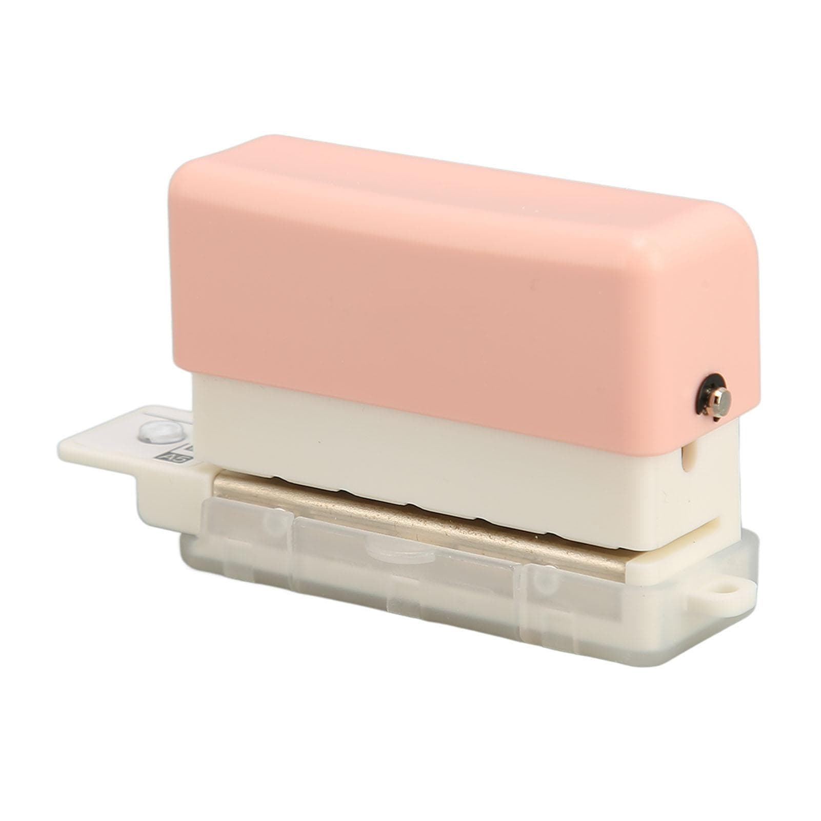 6 Hole Paper Puncher Portable Cute Style ABS Manual Operation 7mm Punching Depth Desktop Punch pink