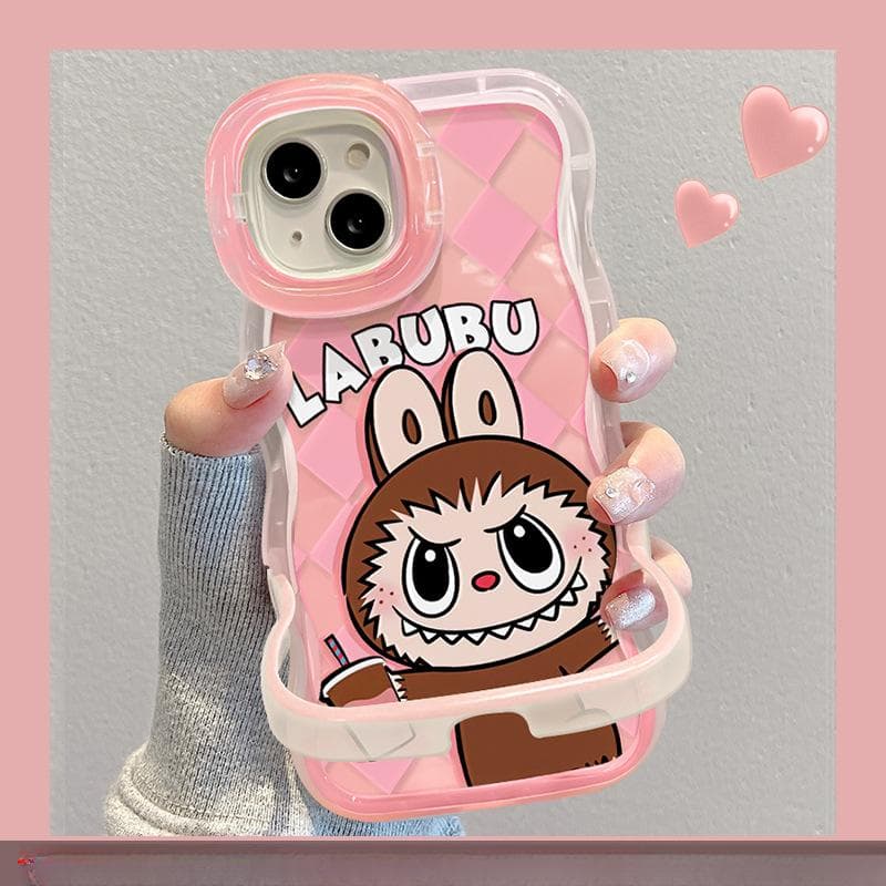 Applicable To Apple 15/14pro Mobile Phone Case IPhone 13 Cartoon Ragbub 12 Wavy Edge 11 Invisible Double Bracket iPhone XS Max
