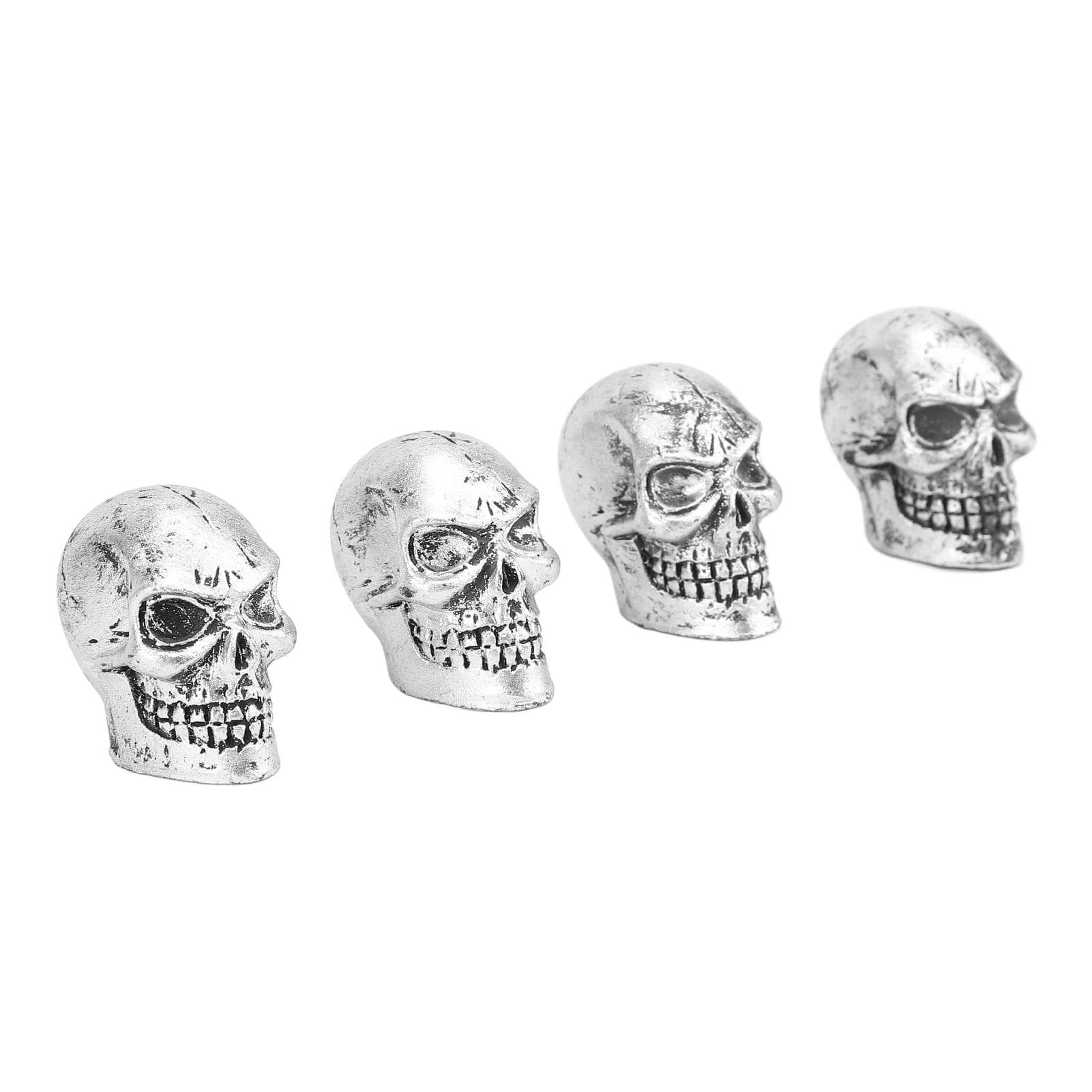 4PCS Car Tires Valve Stem Caps Cover Airtight Seal Dustproof Cool Skull Head Universal for Bike