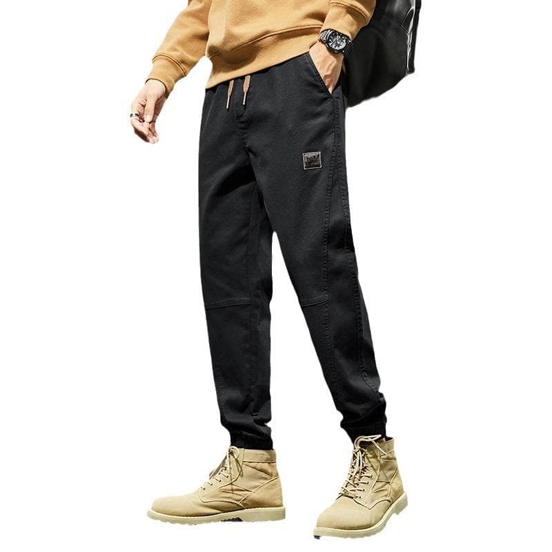 Spring and Autumn Ties Casual Pants for Men Autumn and Winter Versatile Men's Pants Loose Sports Work Clothes Casual Pants for Men Imitation Cow 5XL