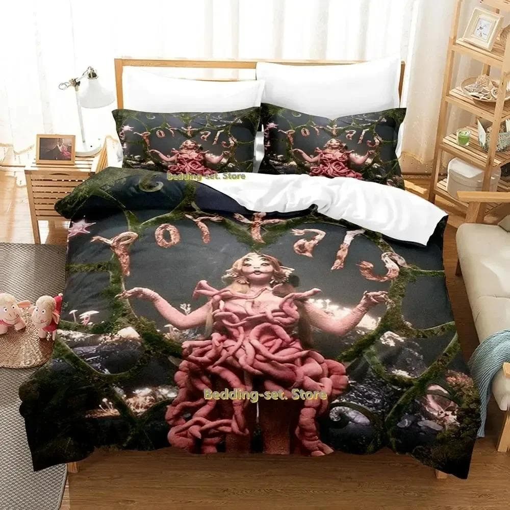 New Hip Hop Melanie Martinez Portals Bedding Set Cartoon Anime three-piece set Adult Kid Bedroom Duvetcover Sets 3D Kawaii Girls AU King 245x210cm