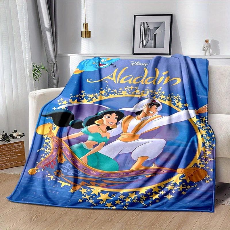 1pc, Disney Aladdin Flying Carpet Throw Blanket Perfect for Home Decor, Couch Cover, Outdoor Use, Gifts, Soft Blanket for Bedroom, Living 150x200cm