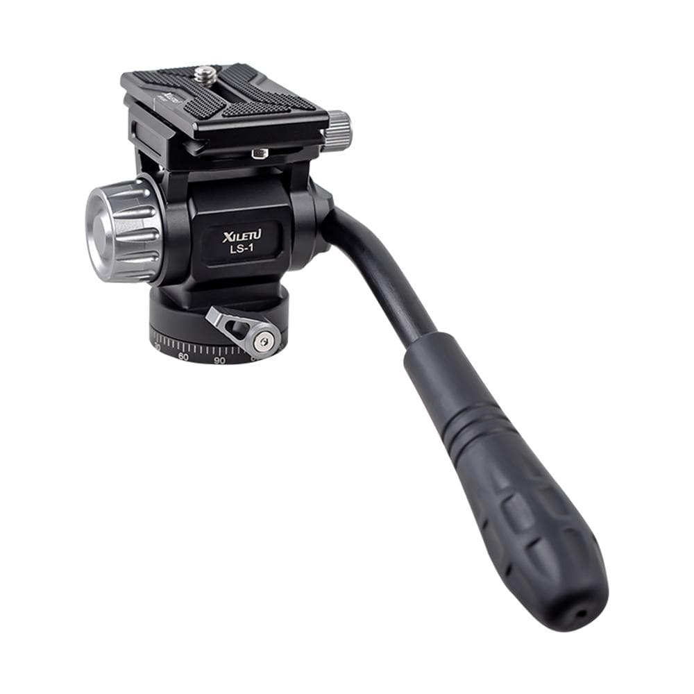 XILETU LS-1 Compact Video Fluid Head Pan Tilt Tripod Head Panorama Ballhead Tripod Mount Aluminum black