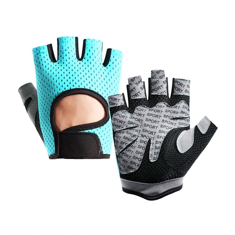 1 Pair Sport Gloves Hollow Mesh Half Finger Unisex Anti slip Great Friction Wear Resistant Full Palm Weightlifting Cy XL