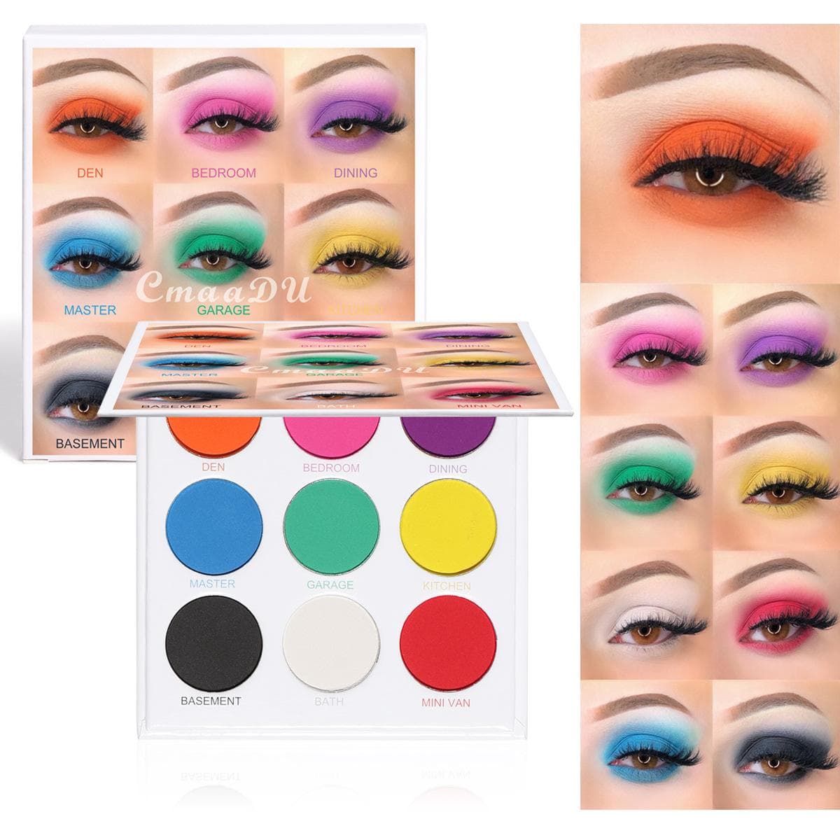 CmaaDu 9-color Eyeshadow Makeup Matte and Metallic Glitter Eyeshadow Palette