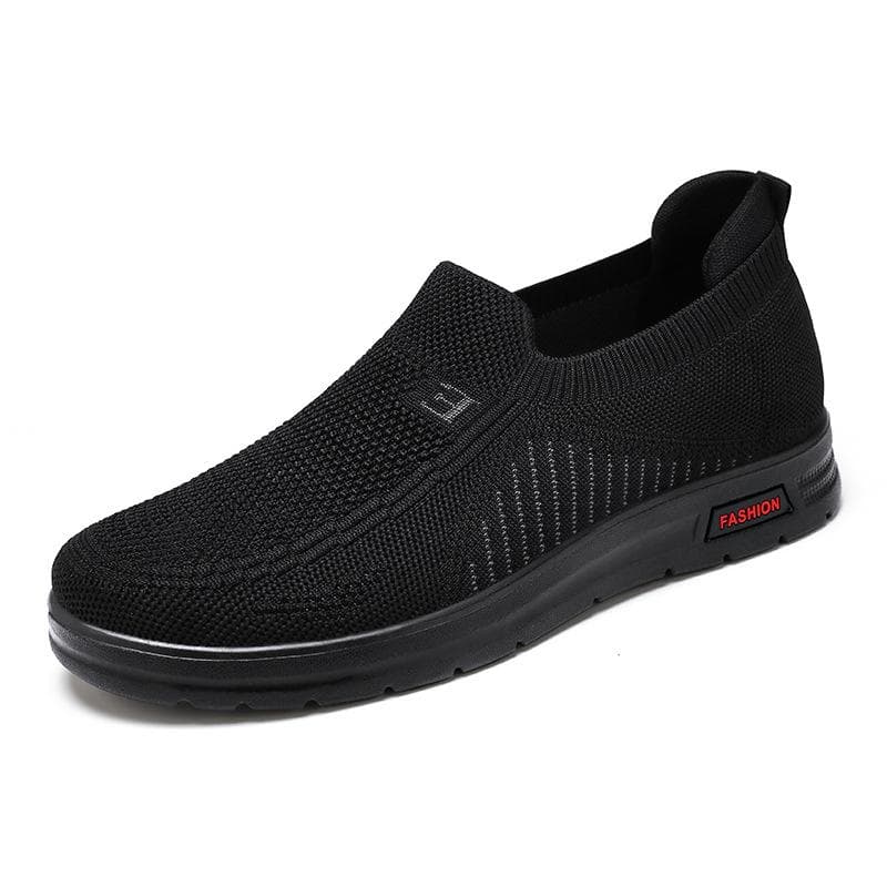 Cloth Shoes Men's Casual Shoes Polyurethane Flying Woven Spring New Breathable Lazy Shoes Soft Bottom Comfortable Dad Shoes 44