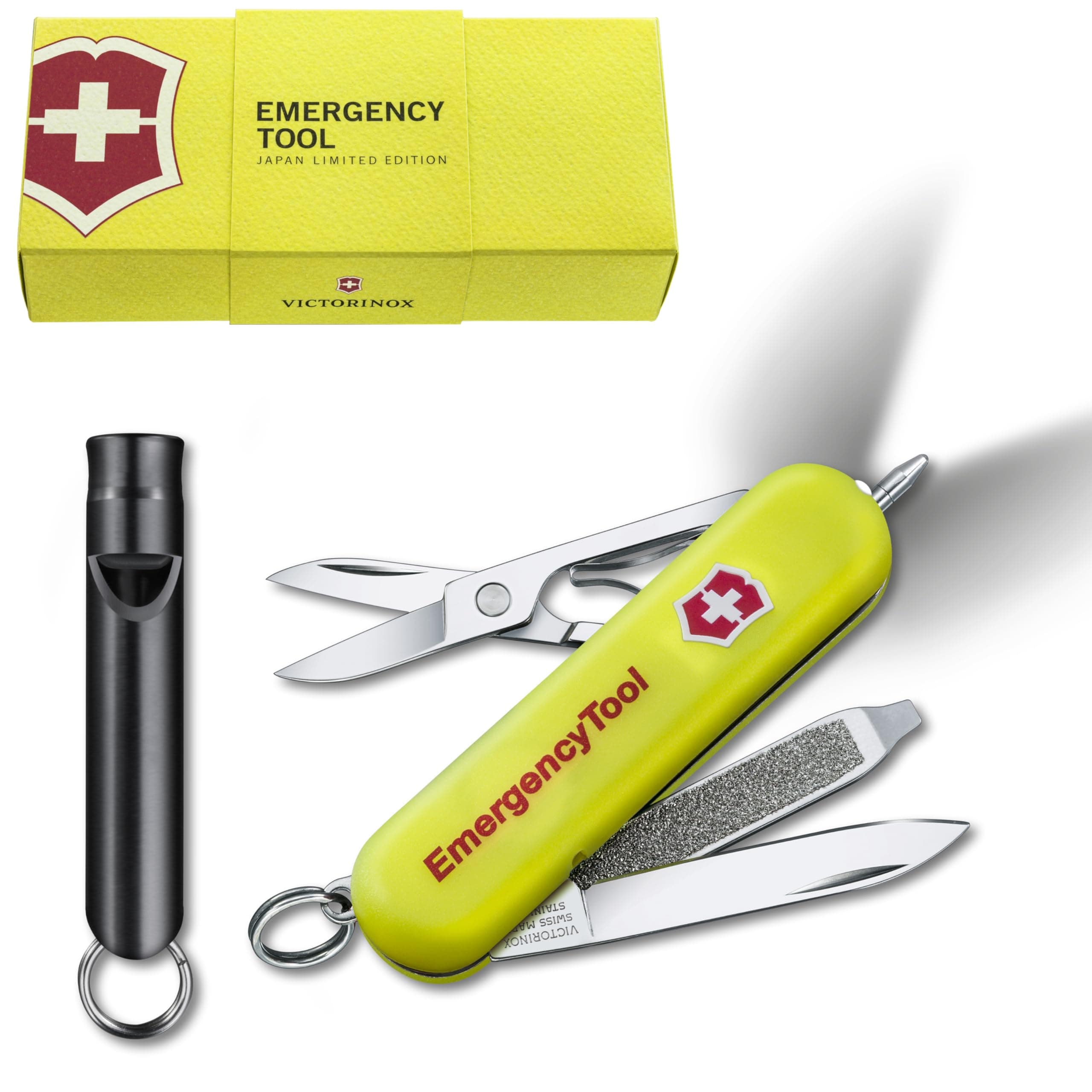 VICTORINOX Emergency Tool with Signature Light and Whistle, Multifunctional Emergency Gear, Luminous LED Light, Ideal for Mountaineering, Hiking, Camp