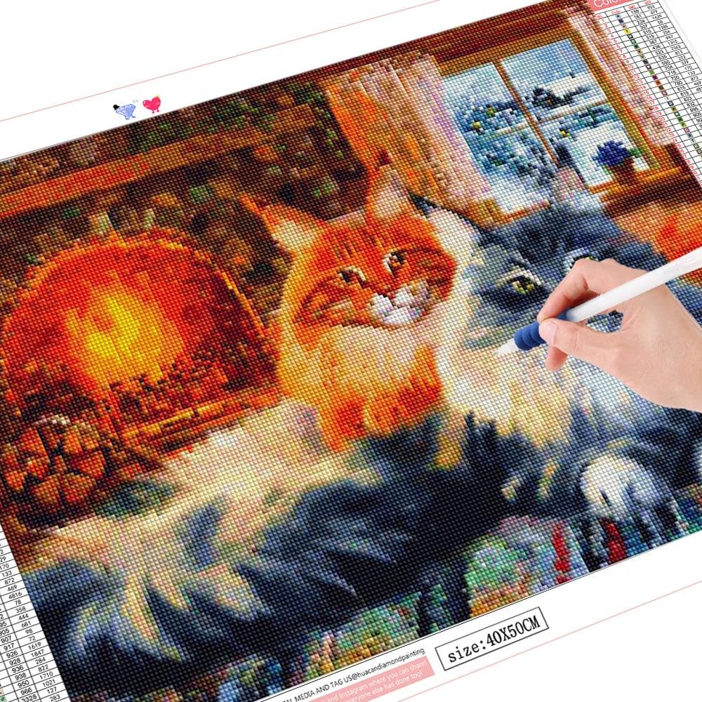 Diamond Painting Cross Stitch Cat New Arrival Diamond Mosaic Animal Embroidery 20X30CM