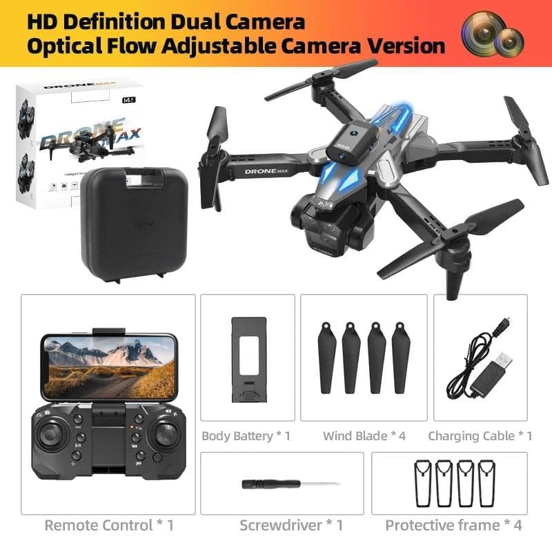 New C10 Max 6000M GPS 3 Cameras Rc Drone HD Optical Flow Positioning Obstacle Avoidance Gesture Photography Foldable Quadcopter Toy Gifts 2 battery silver