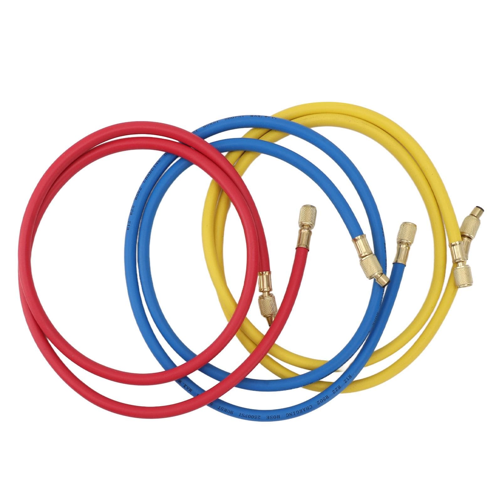3pcs 150cm Refrigerant Charging Hose Air Conditioner Charging Hose 1/4in Fits for R12 R22 R502