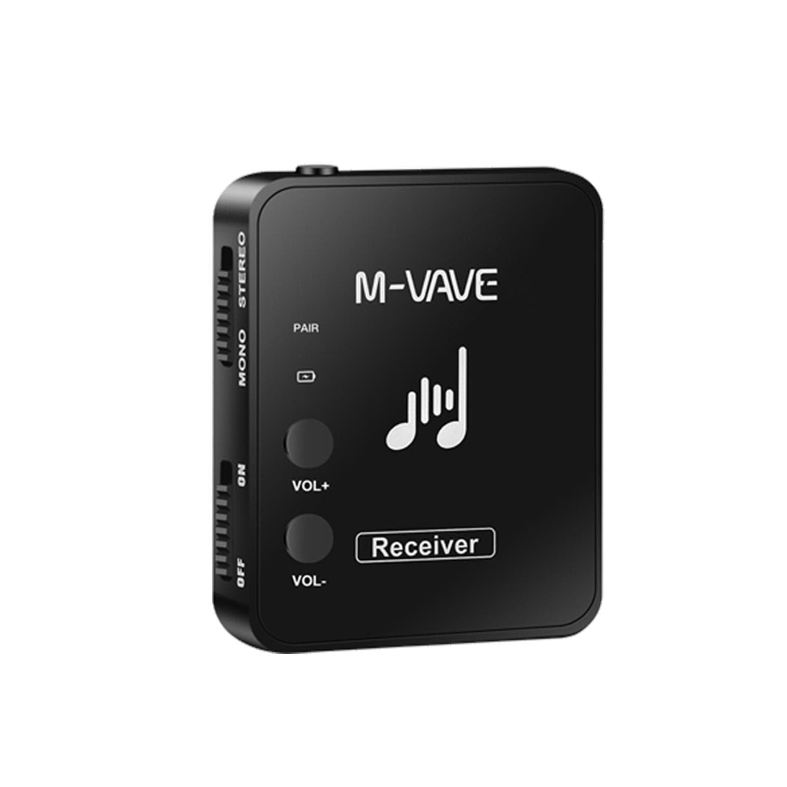 M-VAVE SWS10 2.4GHz Wireless Earphone Monitor Transmission System Rechargeable Transmitter & Receiver black