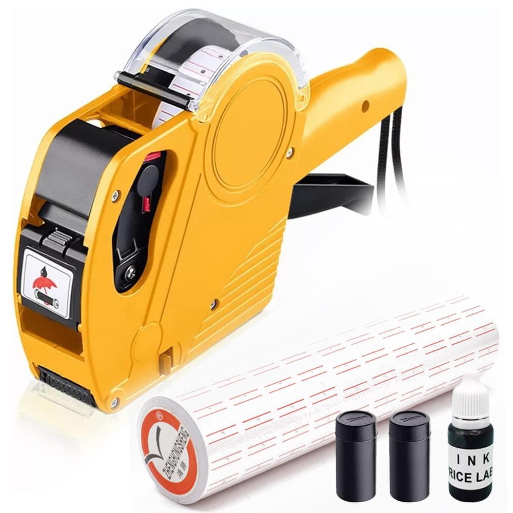 Multifunctional ABS Commodity Price Label Printer 8 Bits Practical Supermarket Price Marker Single yellow