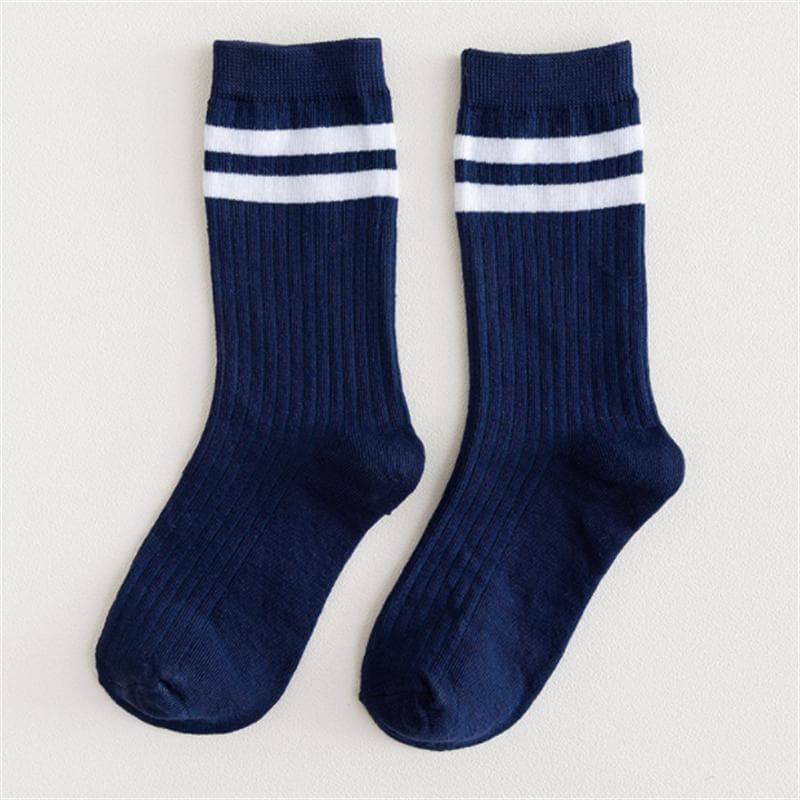 Fashion Striped Mens Socks Casual Streetwear Black White Sports Socks Men Male Cotton Breathable Hip Hop Skateboard Long Socks