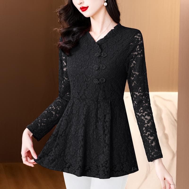 Foreign-style Mother Outfit Winter New Long-sleeved Slim-fitting Bottoming Shirt, Thin and Versatile Waist Top 3XL