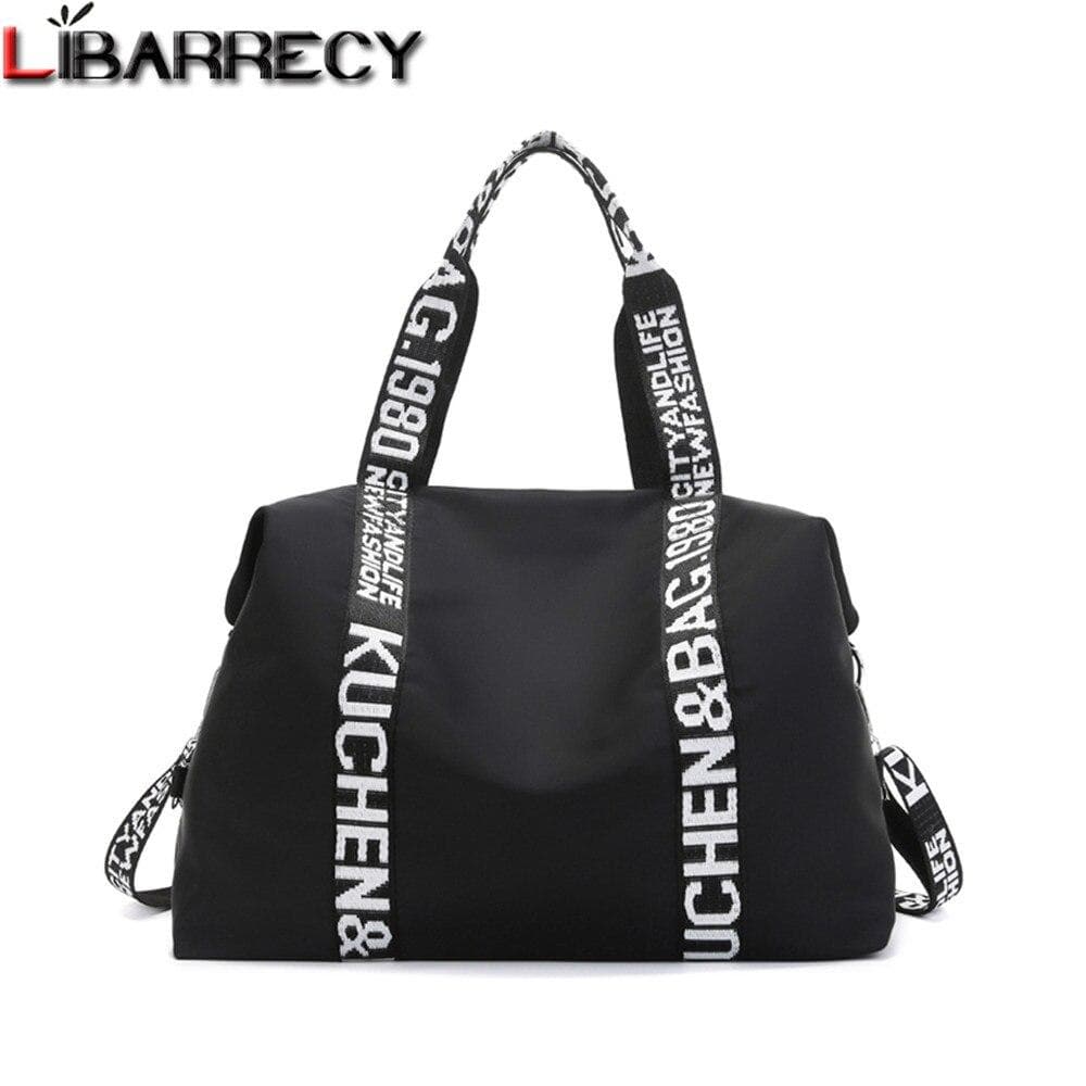Casual Solid Color Ladies Shoulder Bags Large Capacity Fashion Design Women Handbag High Quality Nylon Women's Travel Bags None black