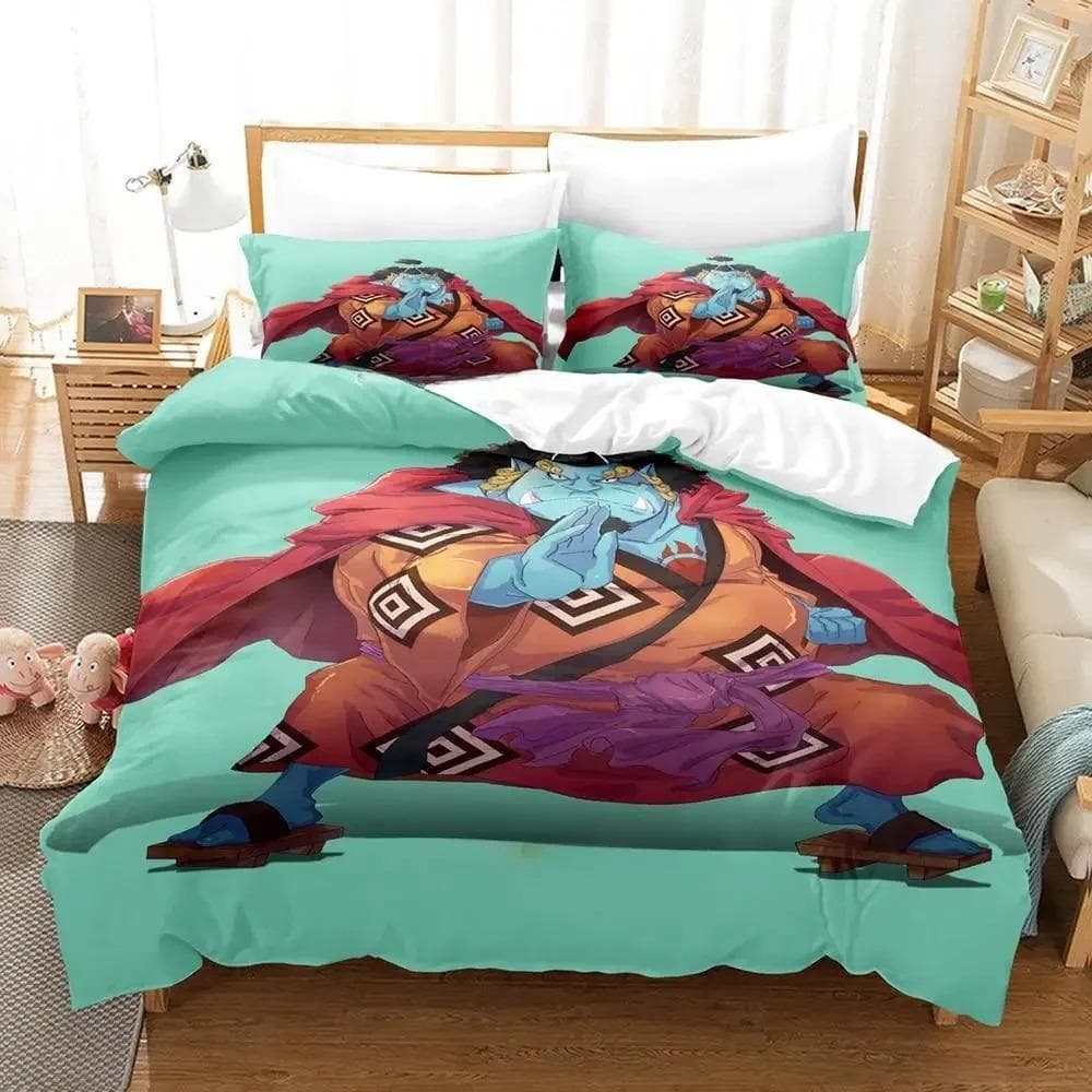New Jinbe Bedding Set Single Twin Full Queen King Size Bed Set Adult Kid Bedroom Duvet cover Sets 3D Print Anime Bed Sheet Set 70x133cm 2pcs