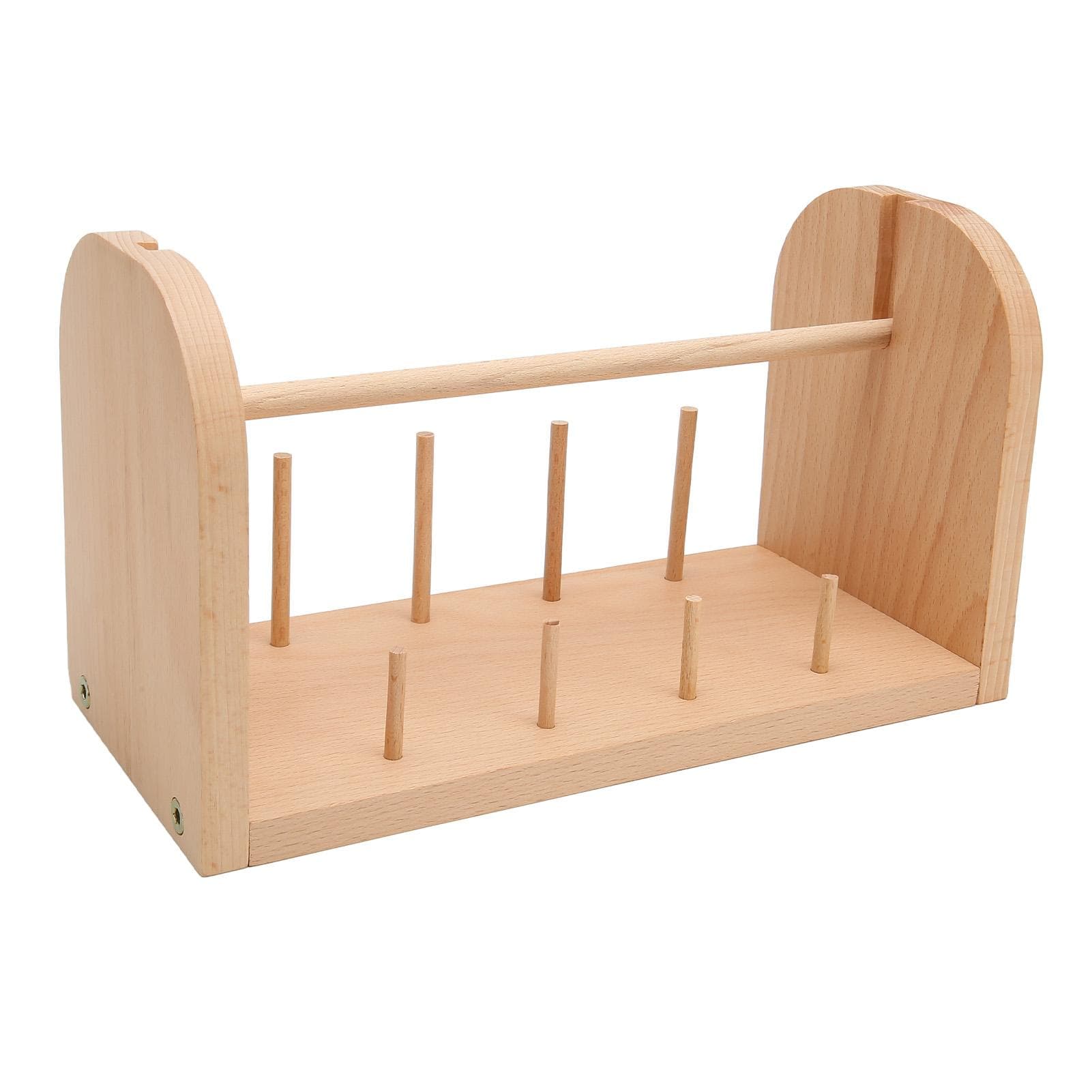 Wooden Yarn Holder 9 Spindles Sturdy Wood Smoothing Stable Easy Assembly Yarn Dispenser for