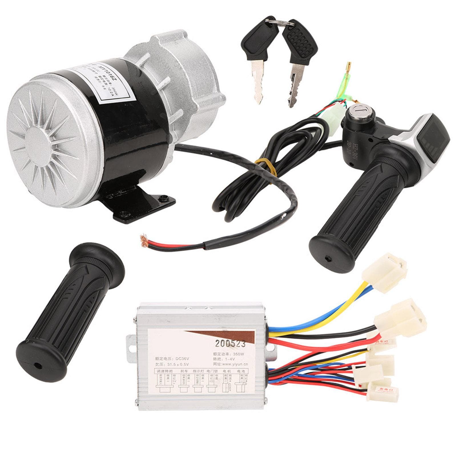 36V 350W EBike Brush Motor Controller Square Screen Electric Quantity with Throttle Grip