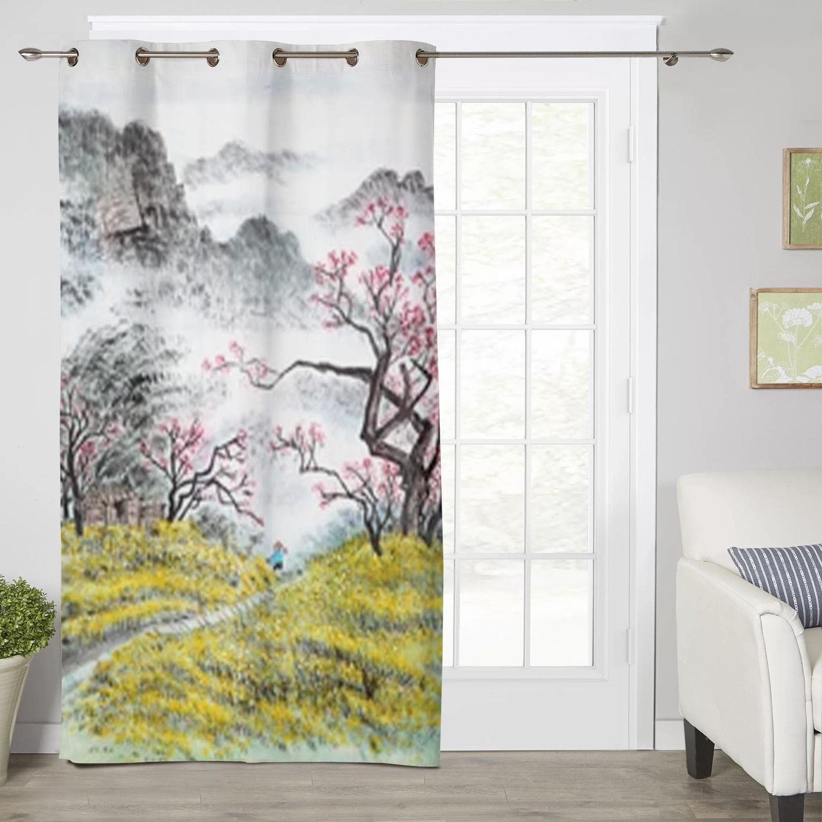 American Comic Burst Red Yellow New Simple Curtains Home Decoration Curtains Modern Home Supplies 135W x 60H(cm)